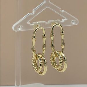 Chic Gold Bamboo Hoop Earrings